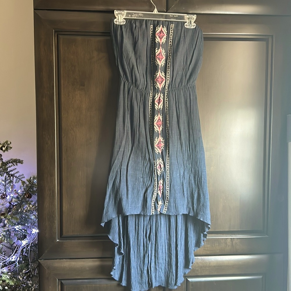 Strapless high low summer dress
